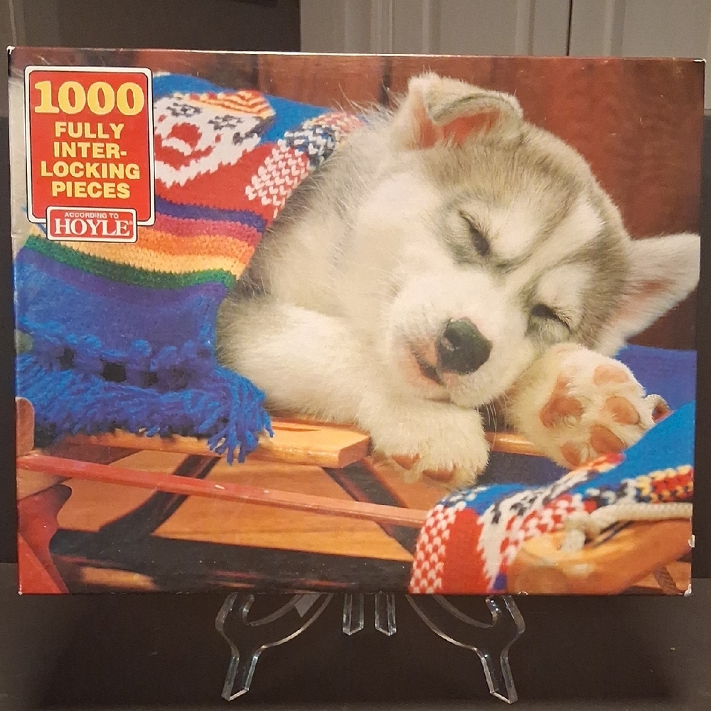 Hoyle Cozy Dog Puzzle with Colorful Blanket